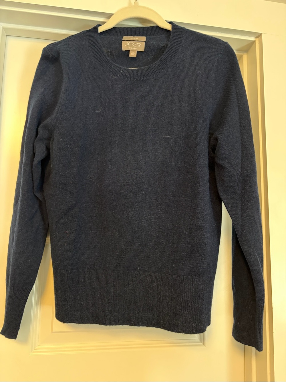 J. Crew Dark Navy Cashmere Crewneck Sweater